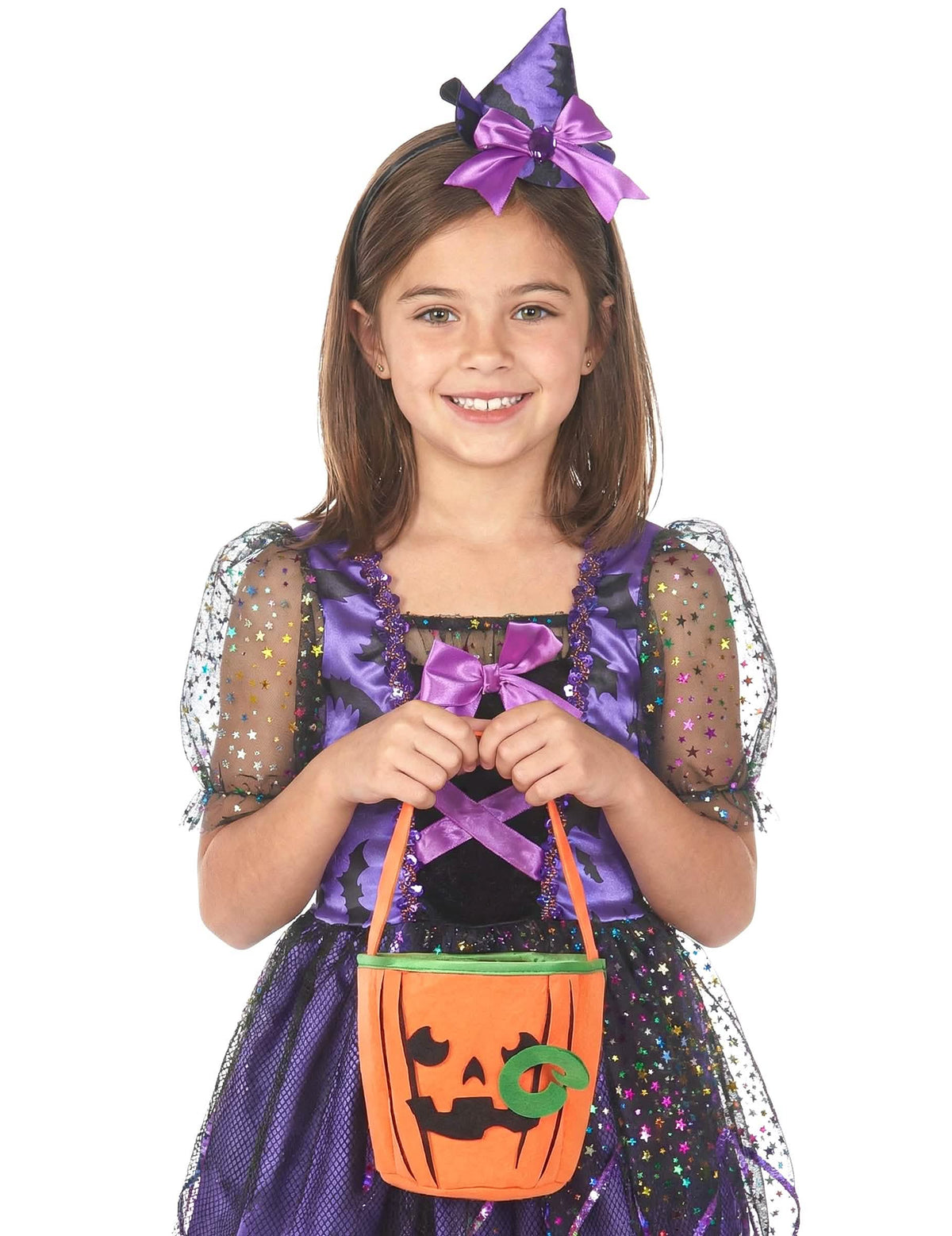 Плик за halloween с плашеща тиква за дете в оранжево и зелено