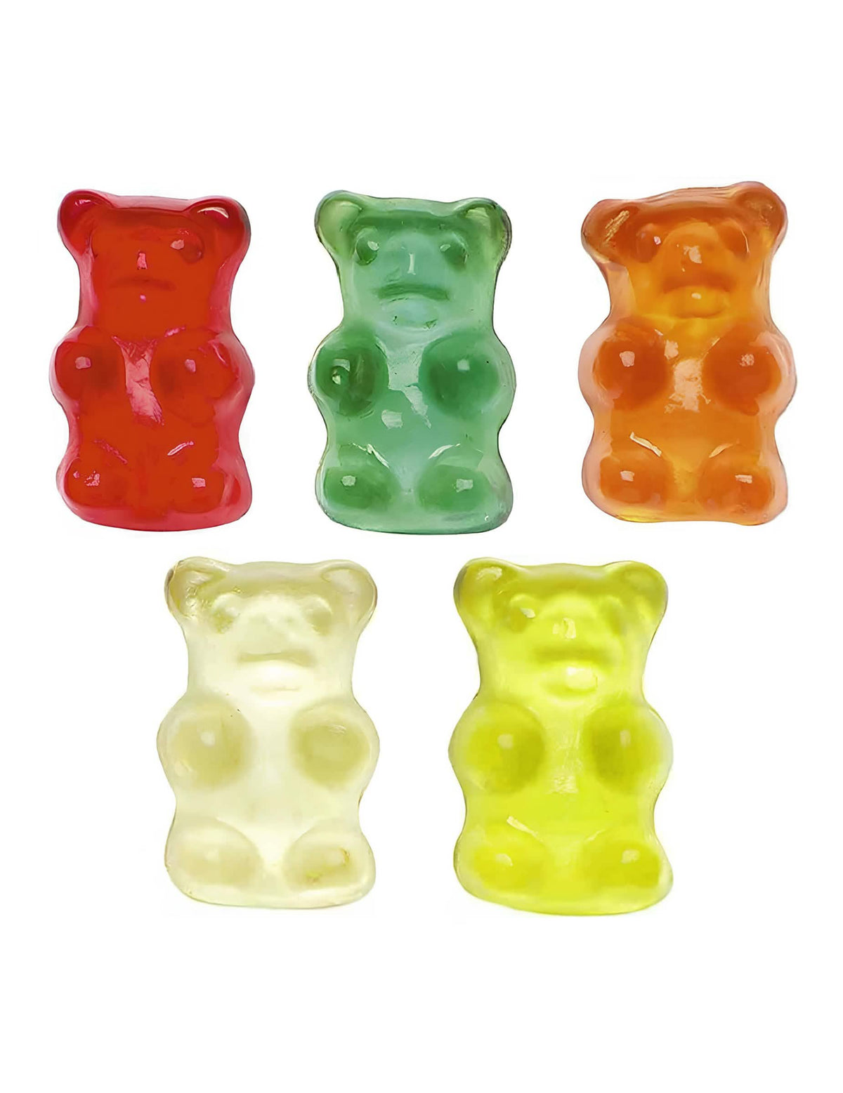 Крупен план на многоцветните мечета от пакетчето бонбони Haribo L'ours d'Or