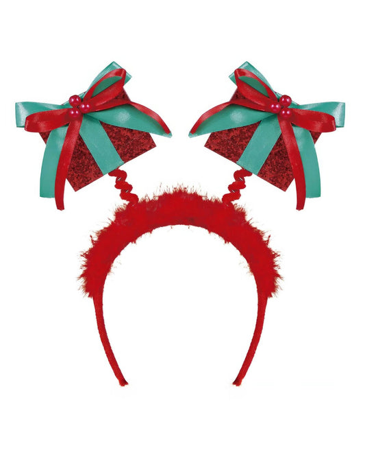 Vue de face du serre-tête cadeaux de Noël pour adulte