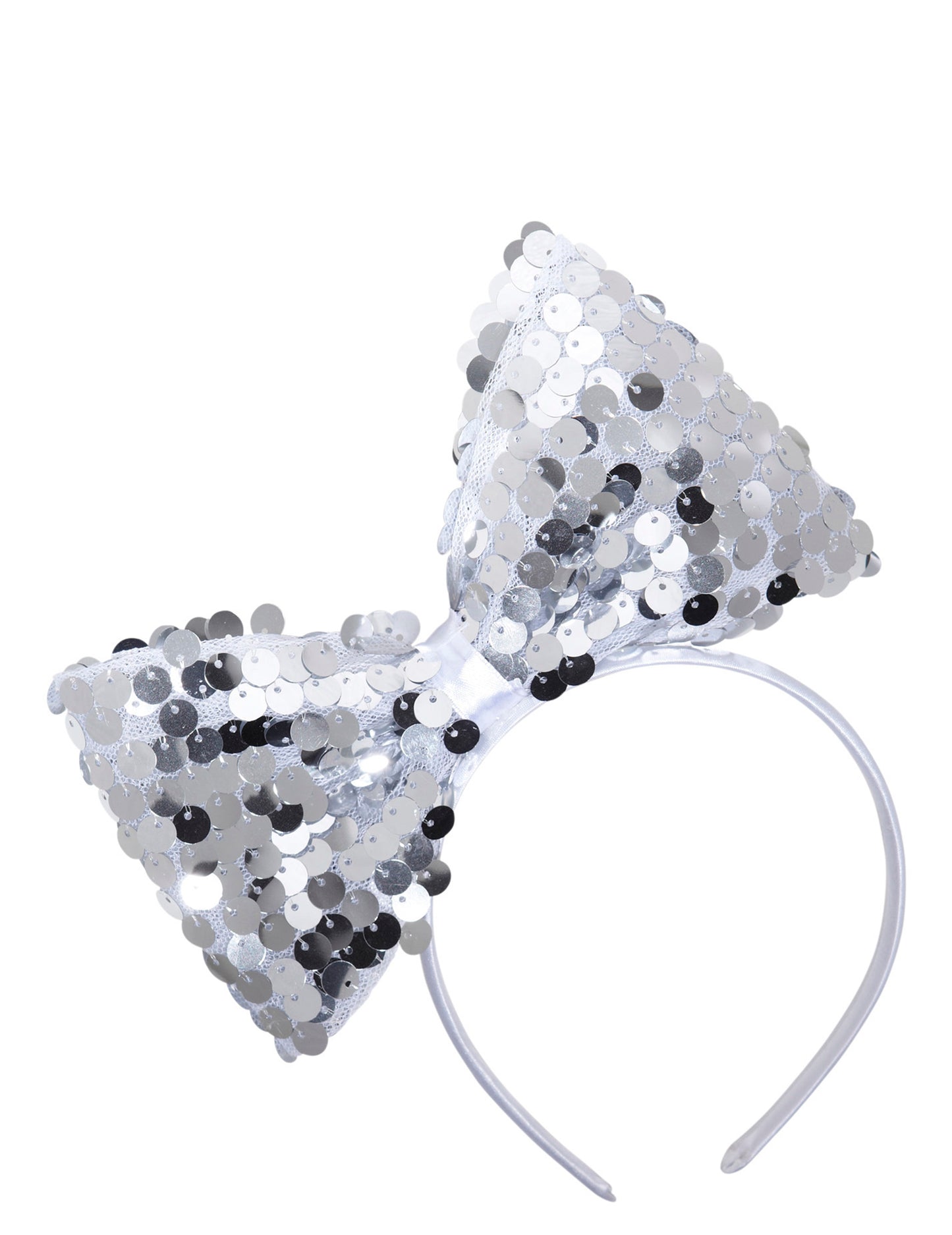 Лента за глава на сребърен възел с пайети за възрастни