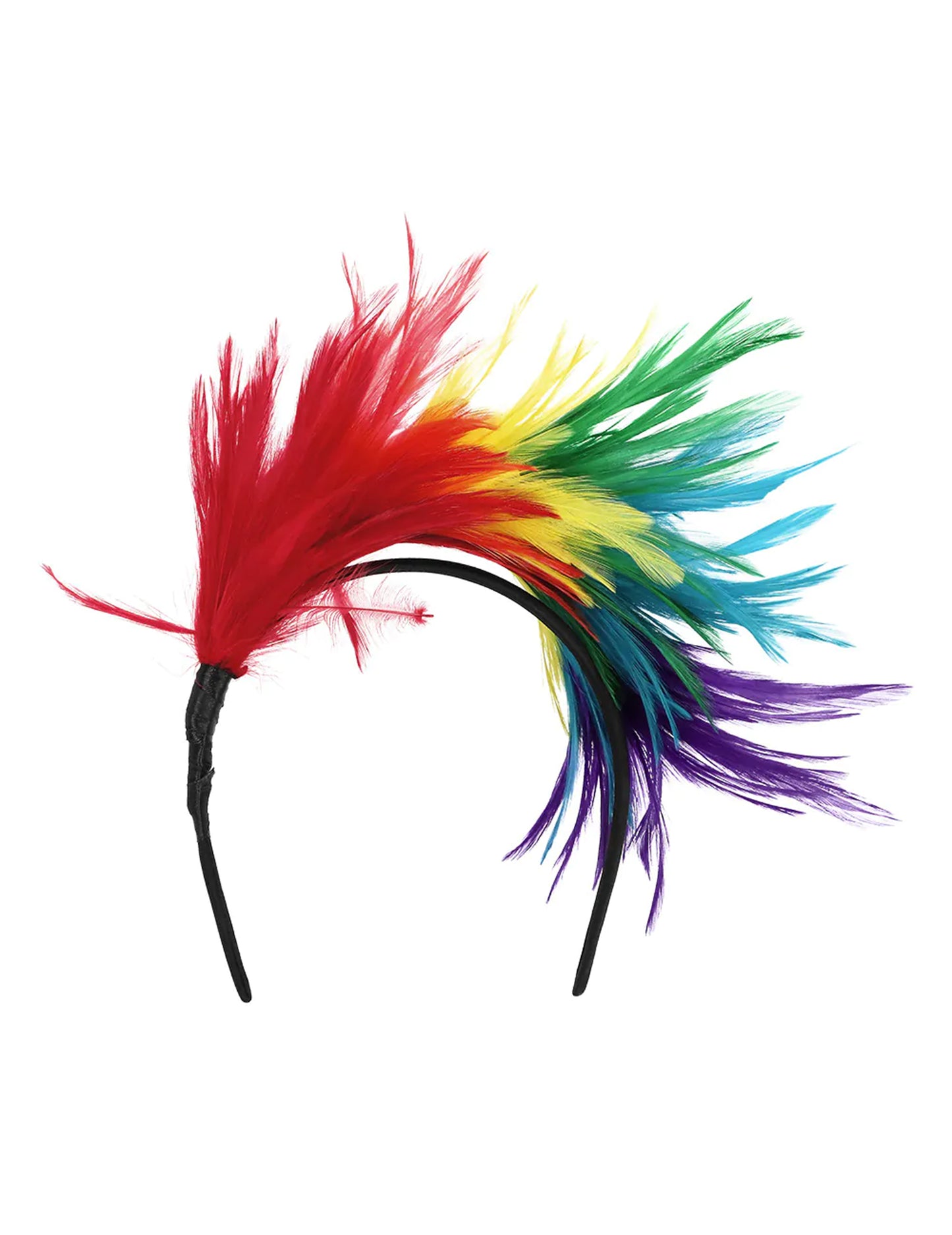 Serre-tête plumes arc en ciel adulte