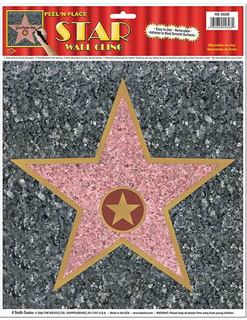 Стенна декорация звезда Walk of Fame за парти в розов и златист цвят, персонализируема