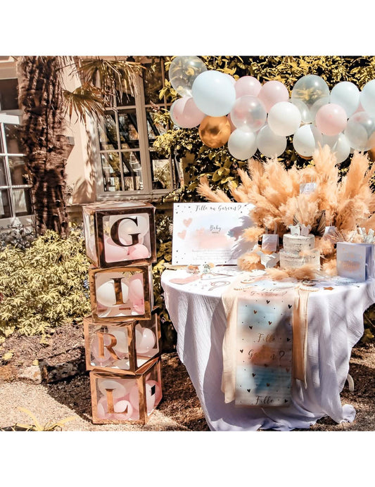 Ambiance de fête en extérieur des stickers lettres girl pour baby shower rose gold