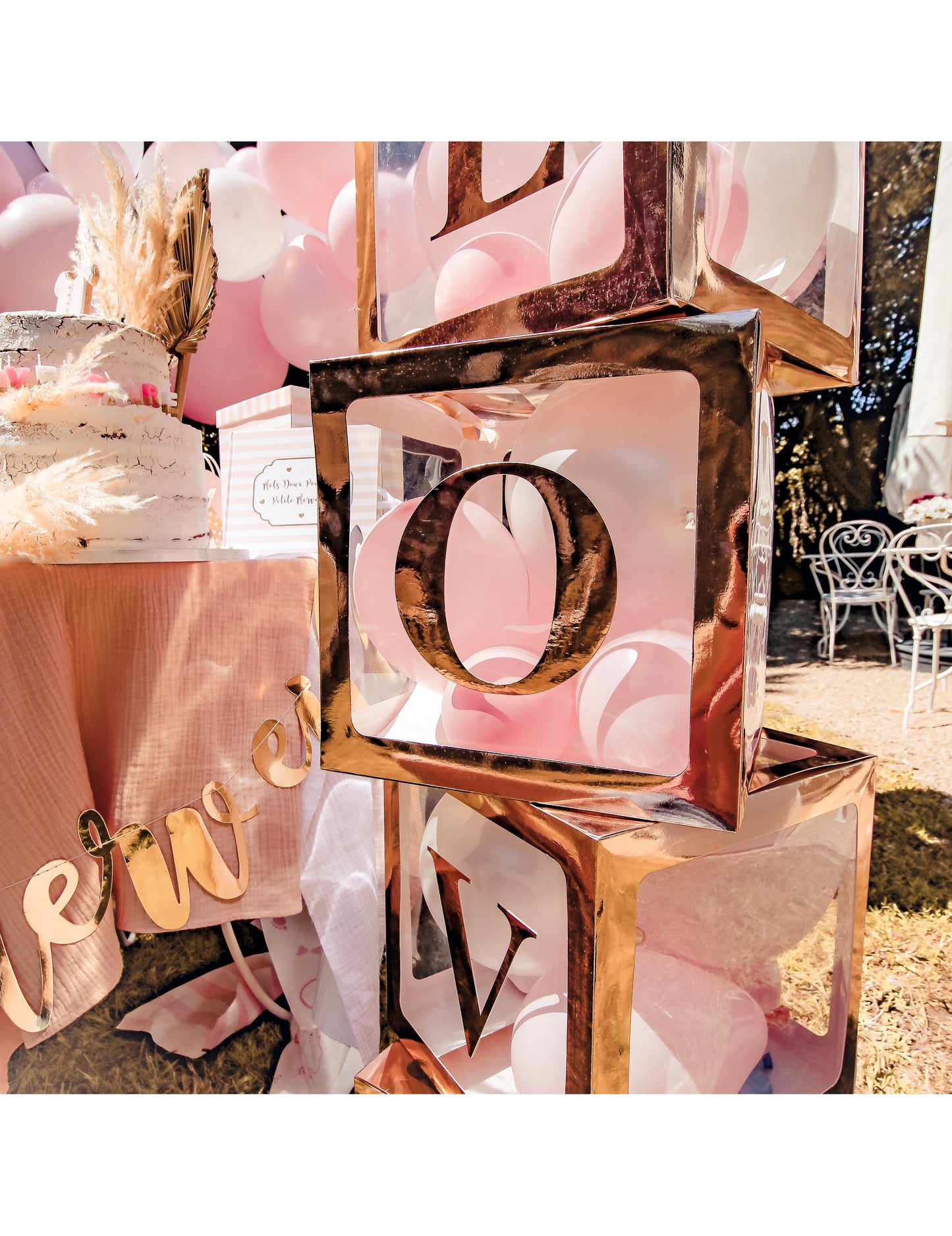 Любовни стикери със златни букви, 15 броя cm метална сватба