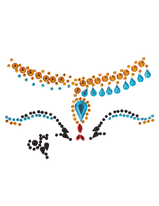 Détail du motif des strass adhésifs reine Egyptienne