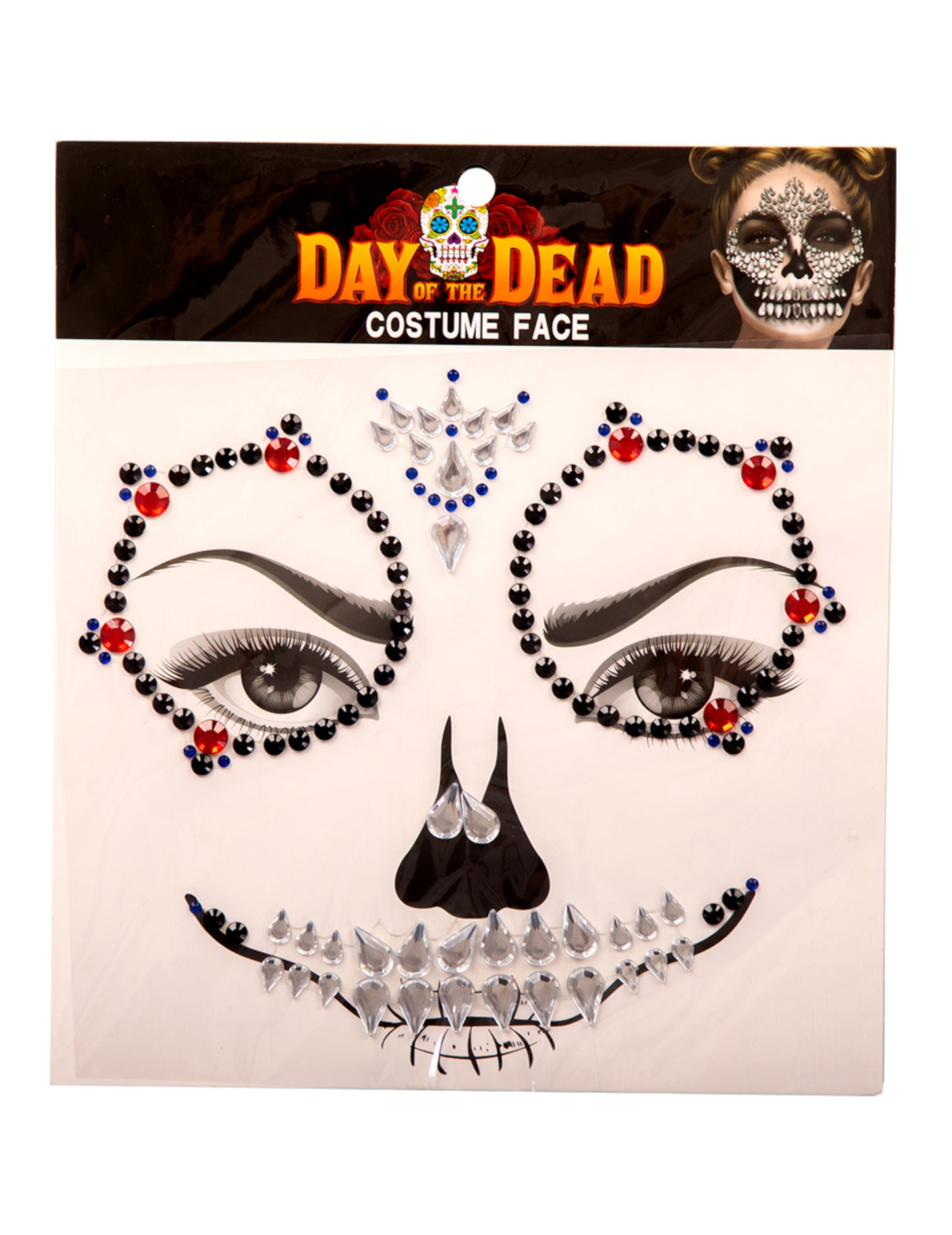 Rhinestone for Los Muertos Възрастни Диа лице лице