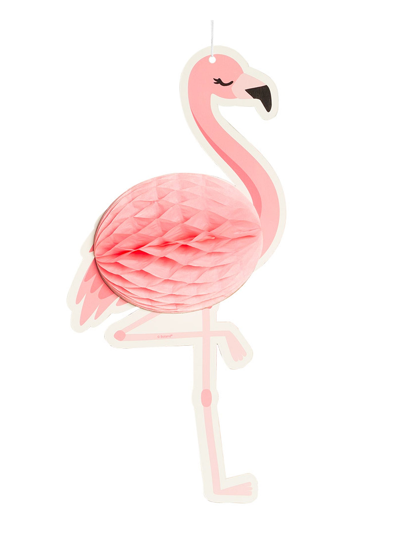 Висяща лампа с пчелна пита и фламинго 27 x 14 cm декорация от хартия