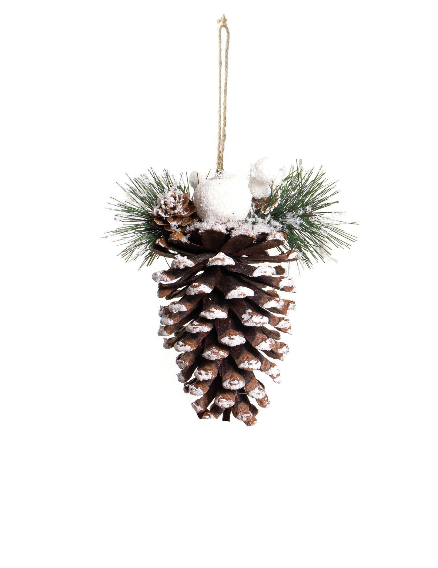 Декорация за висящи снежни шишарки 14 cm Коледни украси