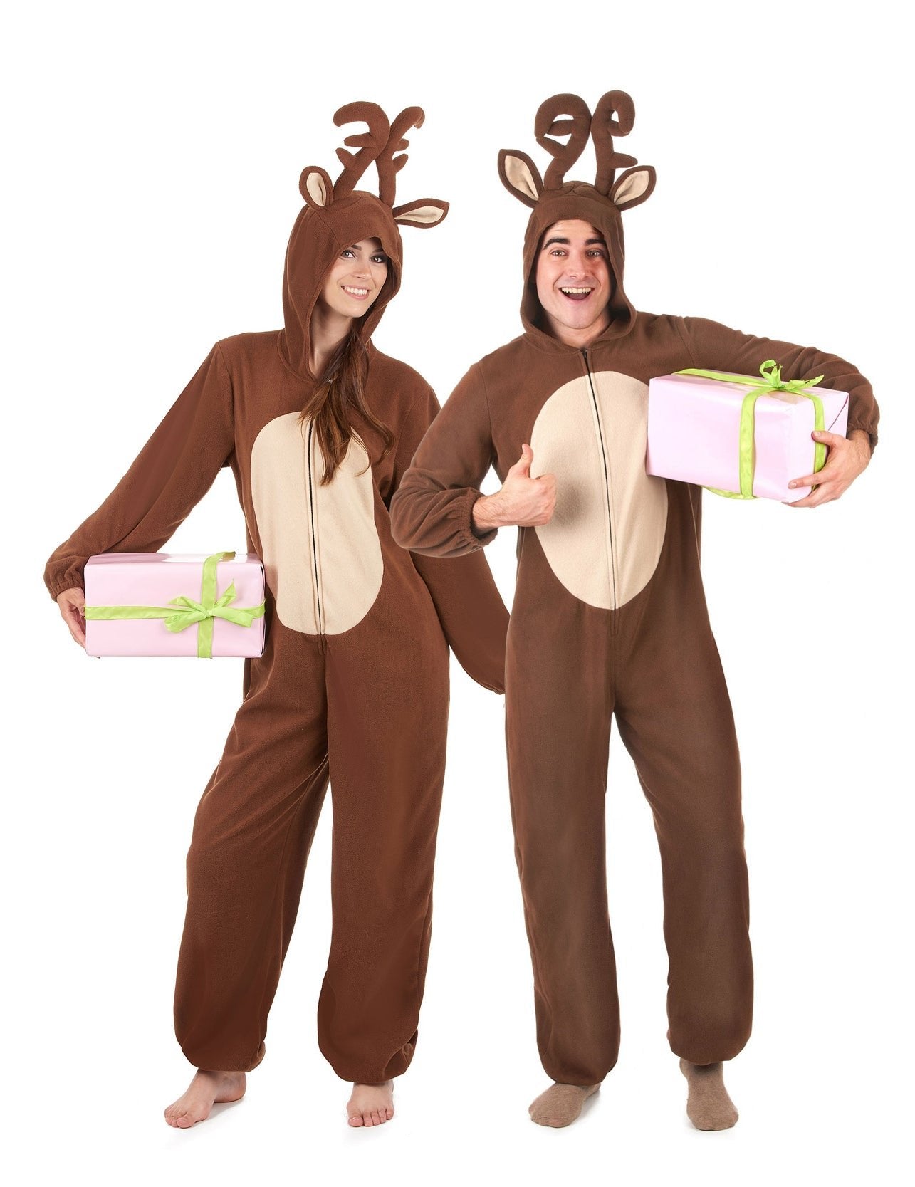 Déguisement de couple renne de Noël adulte