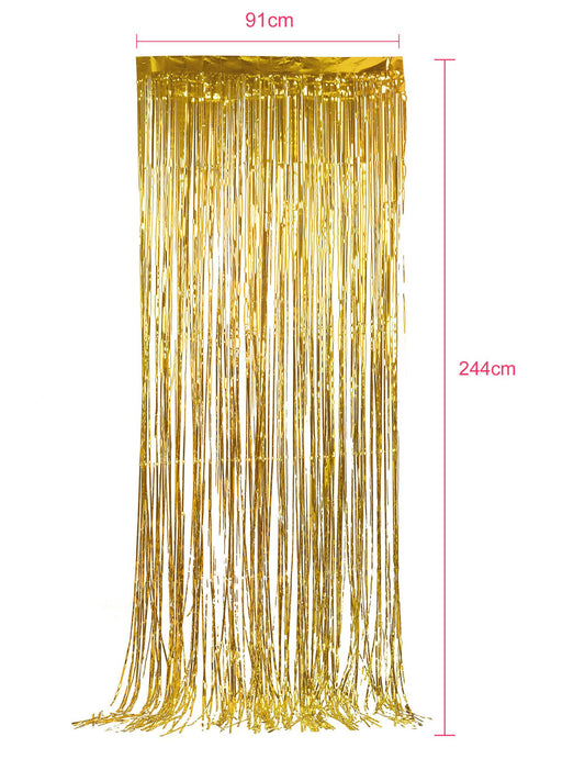 Pack de 5 rideaux scintillants dorés