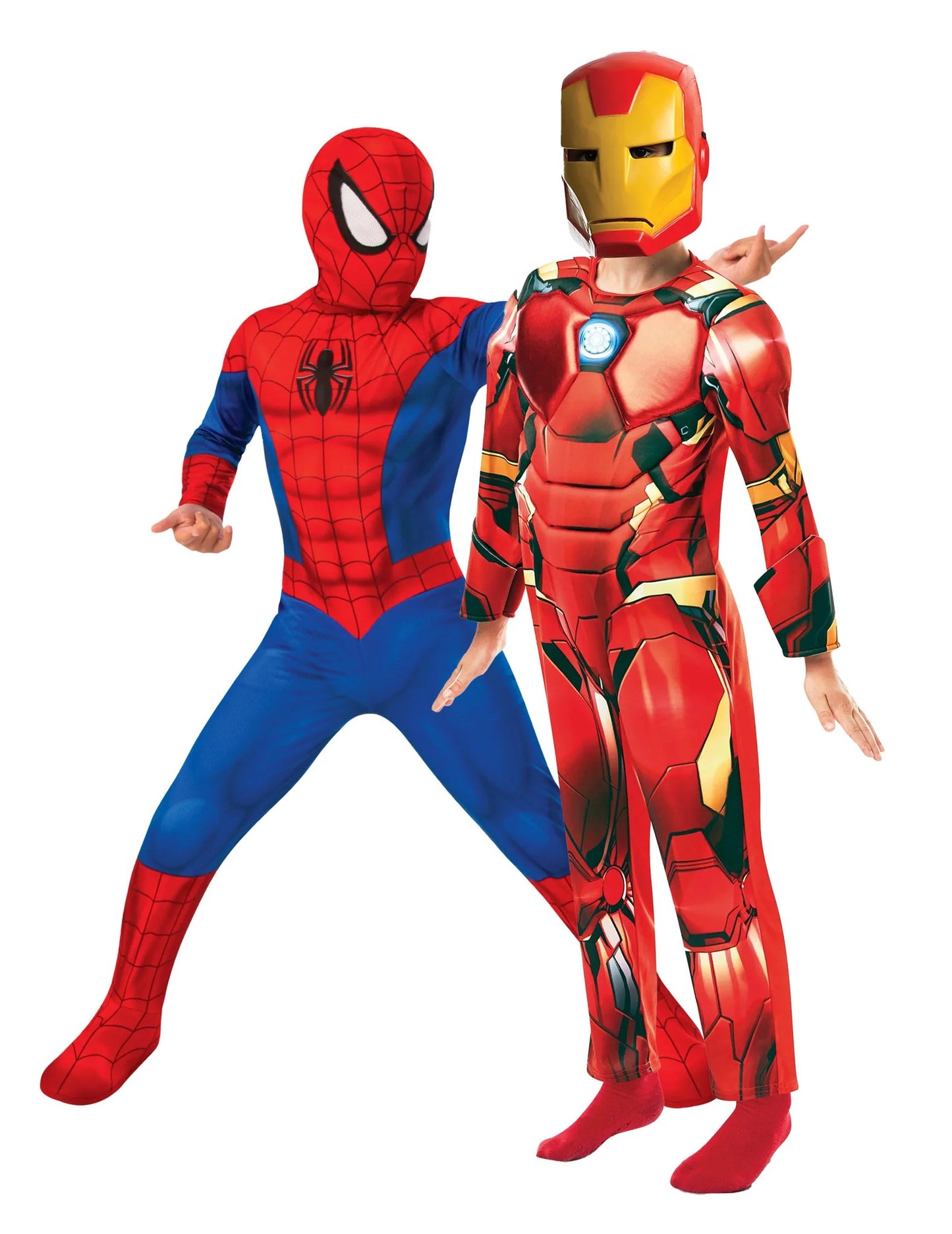 Déguisement de couple Spiderman et Iron Man enfants
