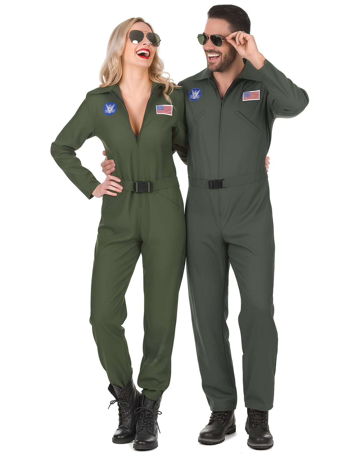 Déguisement de couple pilote avion adulte
