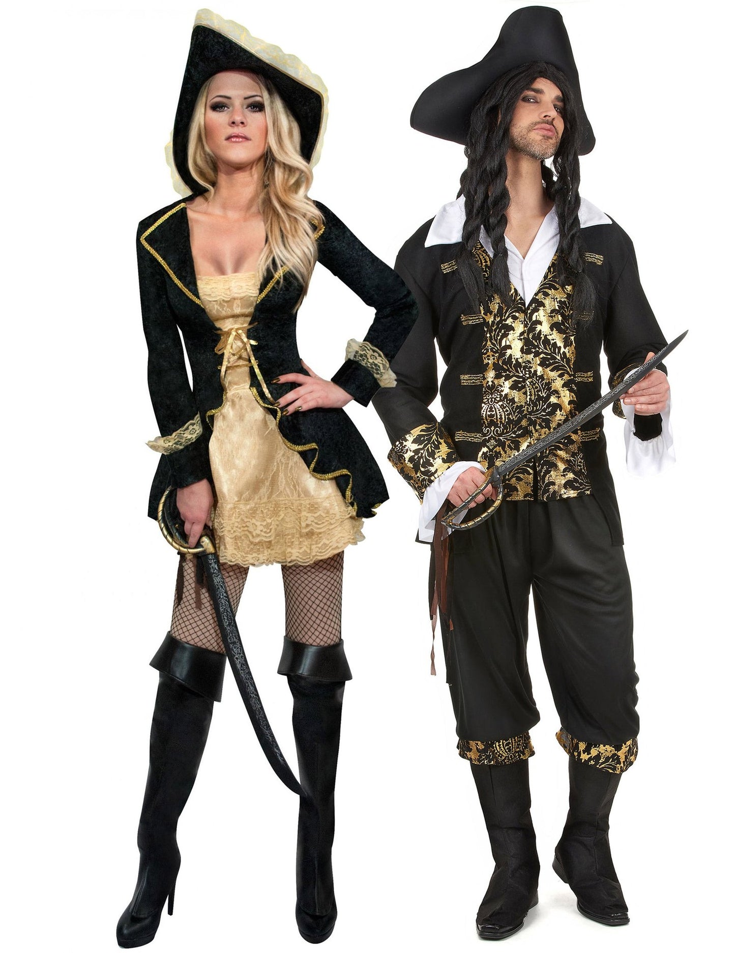 Възрастен бароков пиратски костюм за двойка