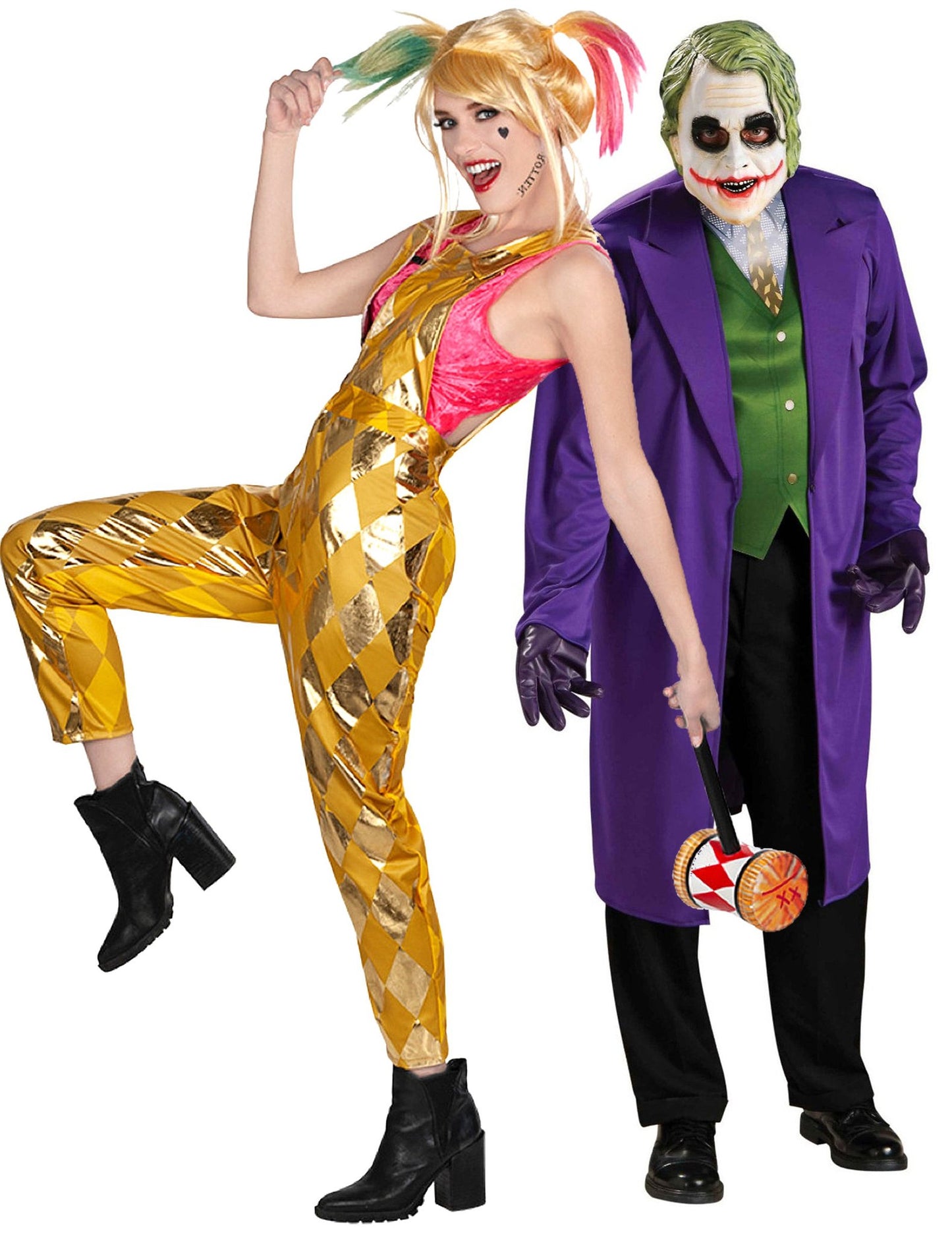 Двойка костюми Harley Quinn Birds of Prey™ и Joker The Dark Knight™ за Хелоуин за възрастни