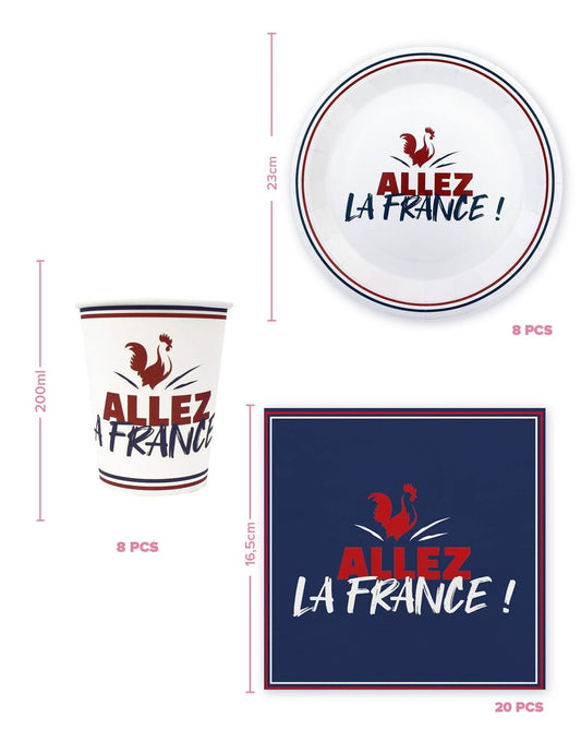 Комплект за еднократна посуда Allez la France