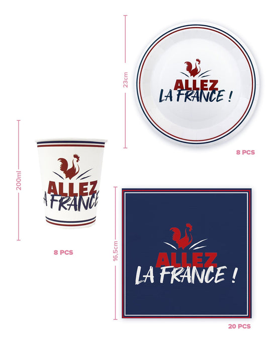 Комплект за еднократна посуда Allez la France