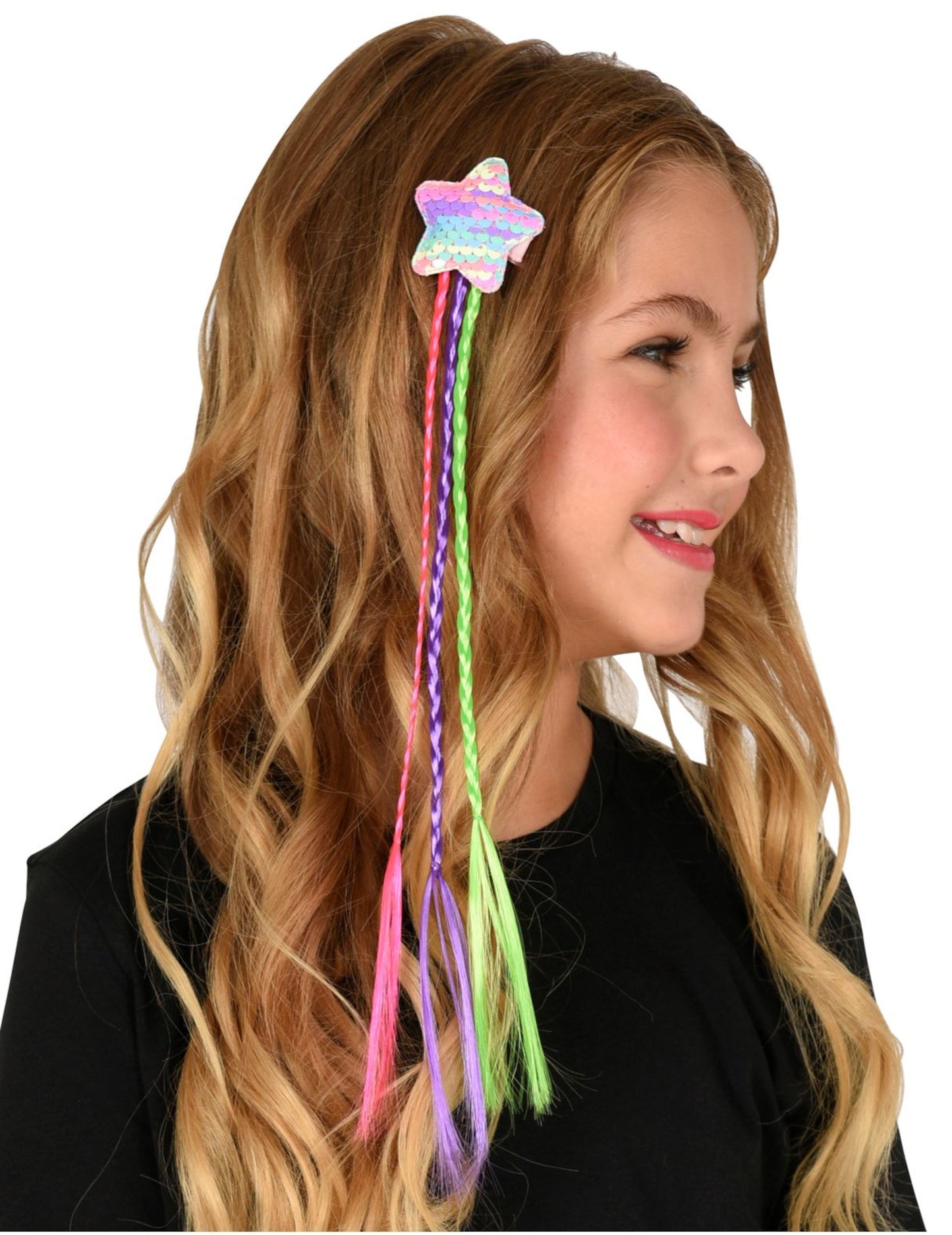 Многоцветни плитки с звезда за пайети за коса