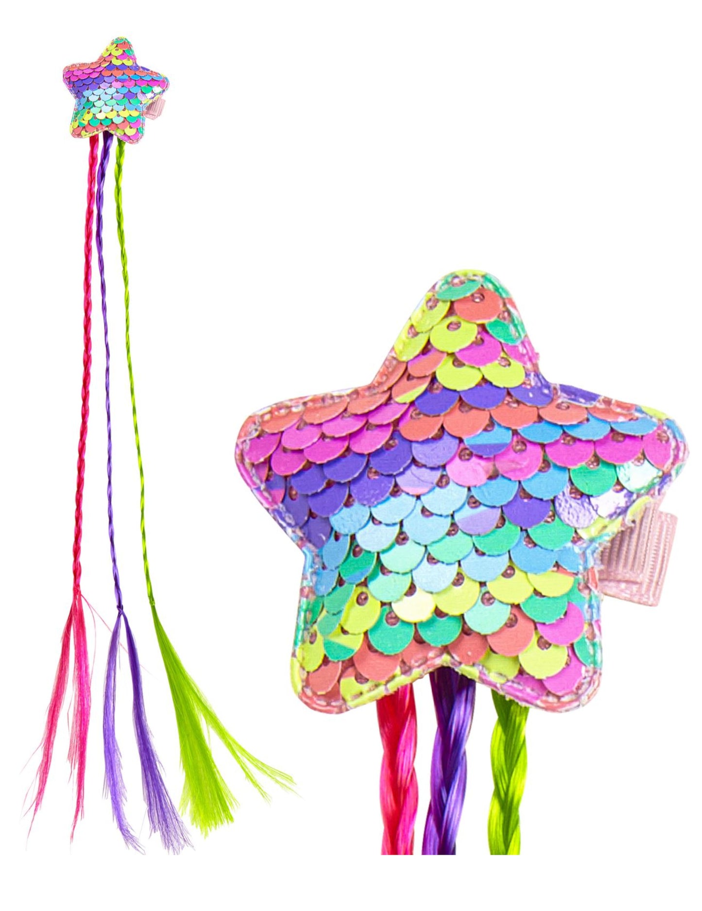 Многоцветни плитки с звезда за пайети за коса