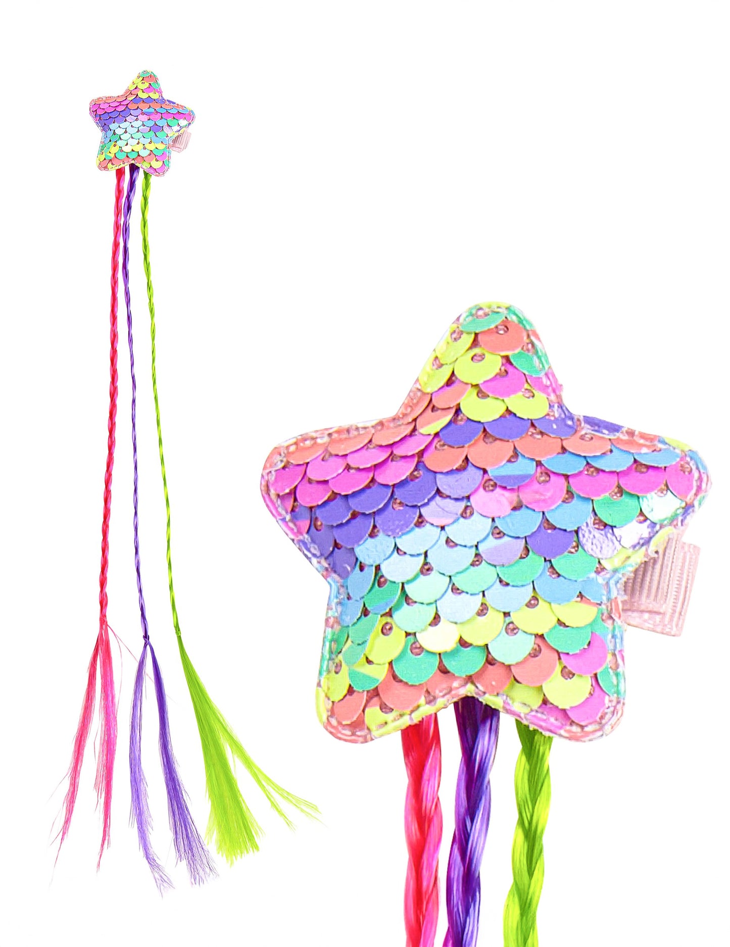 Многоцветни плитки с звезда за пайети за коса