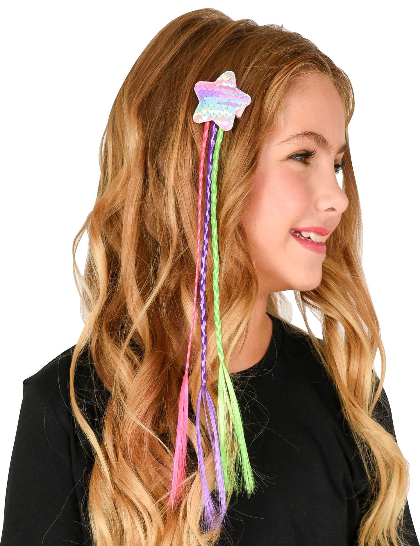 Многоцветни плитки с звезда за пайети за коса