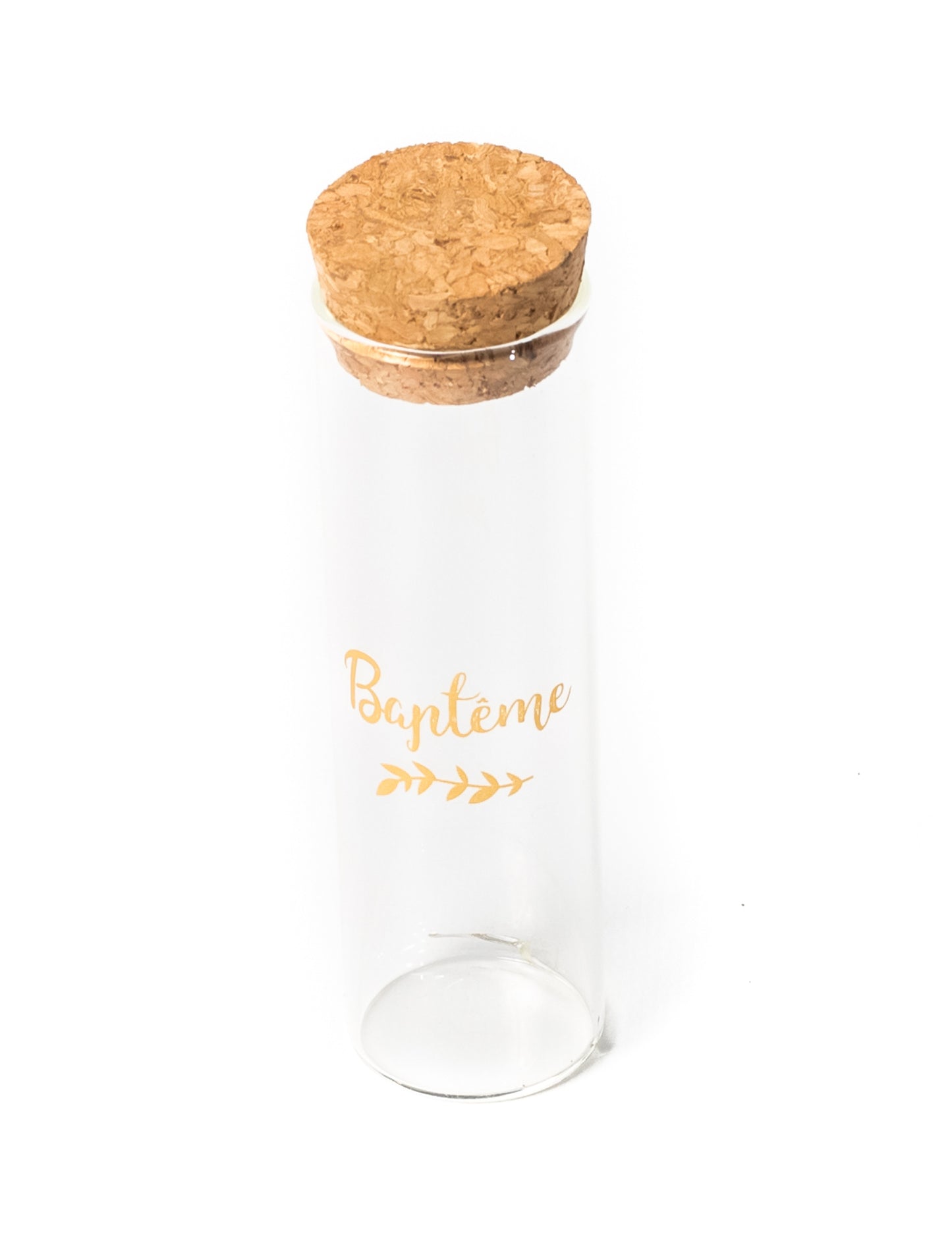 3 x 10 стъклени епруветки за кръщение cm със златен лавър