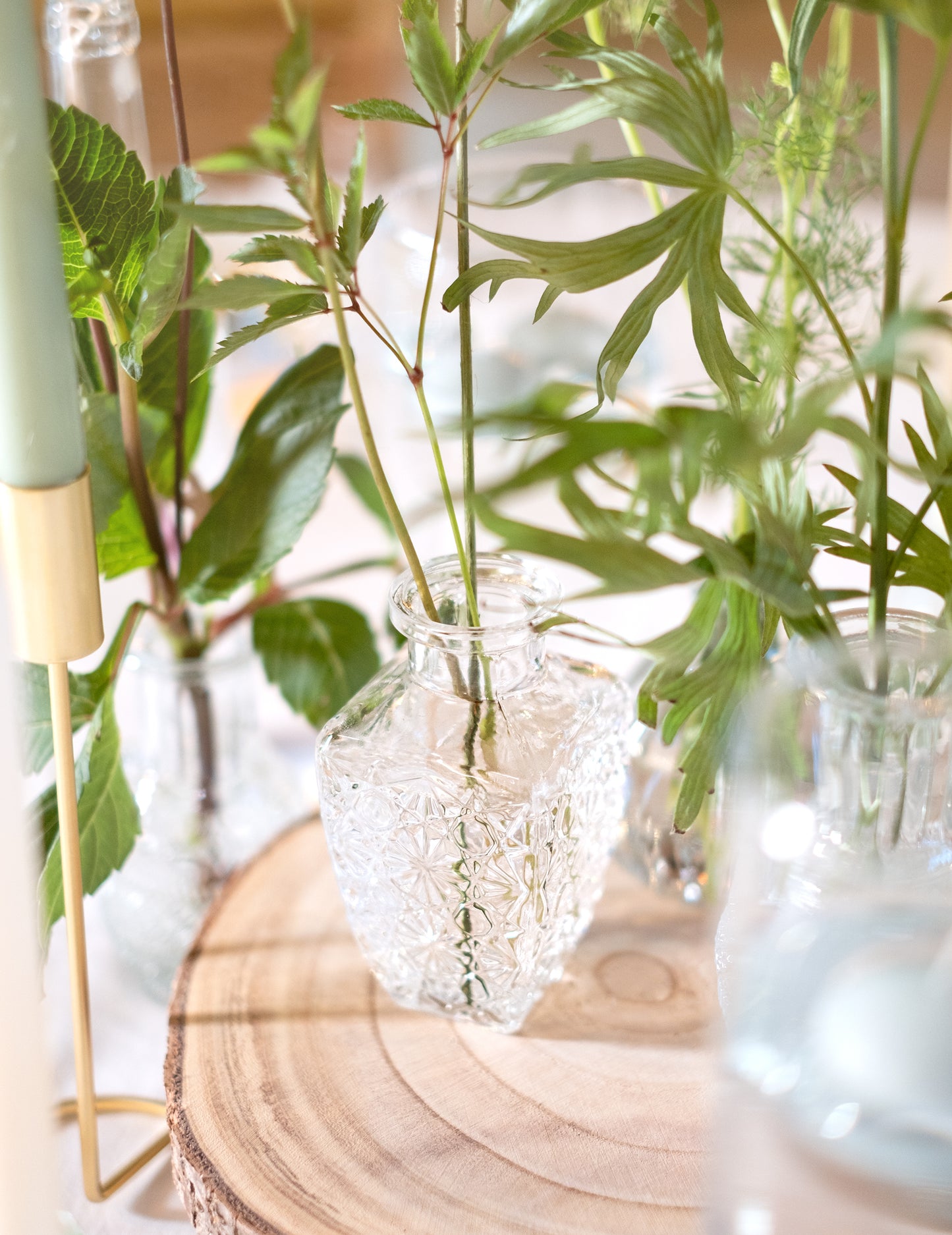 Ваза старо квадратно стъкло 6,5 х 12,5 см - 250 мл