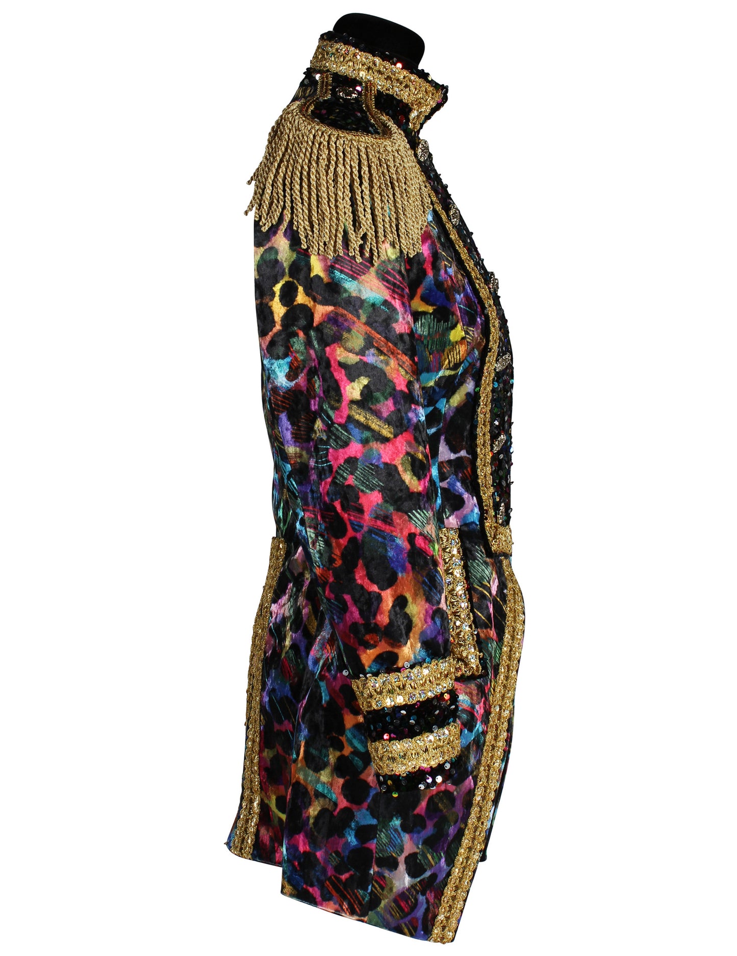 Луксозно дамско карнавално яке в неонови цветове