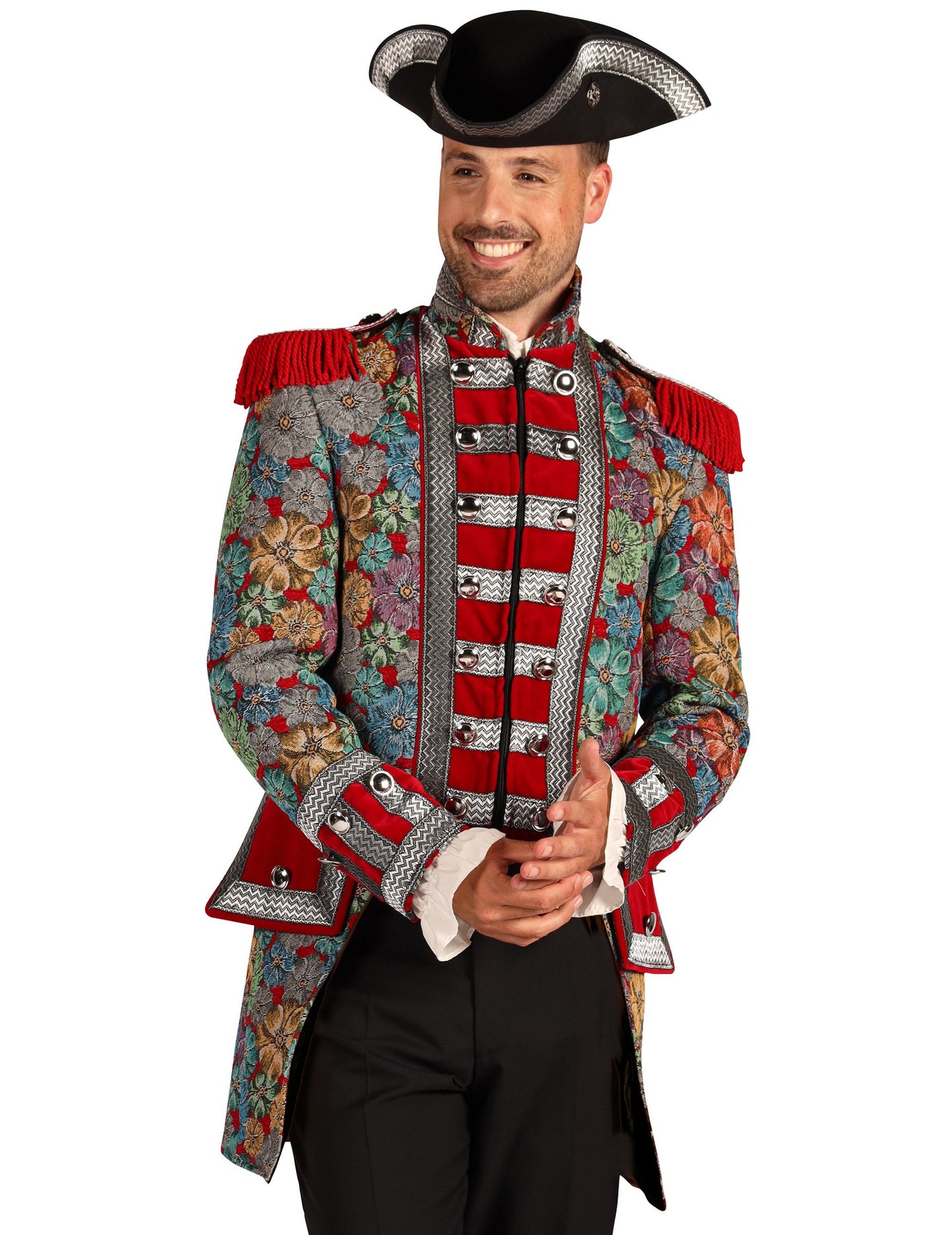 Мъжко луксозно карнавално яке с флорален мотив