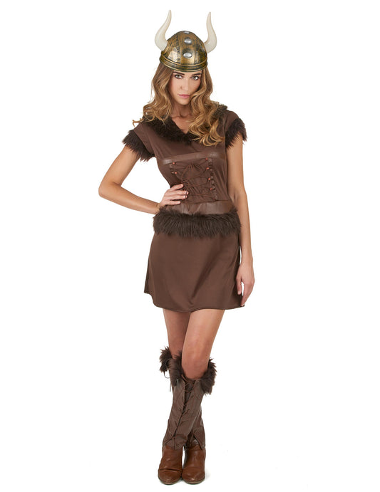 Vue de face du déguisement Viking Sexy pour femme