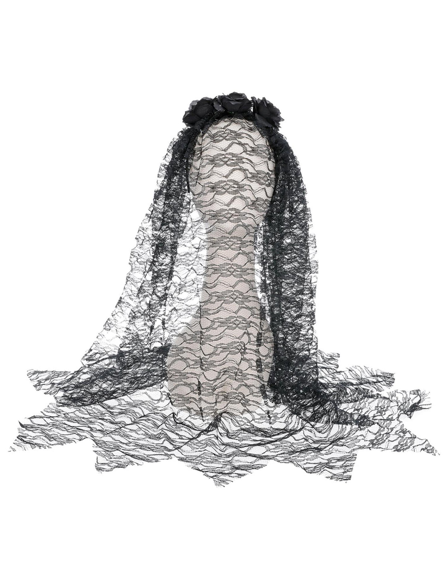 Дълго овдовяло черно платно за възрастни