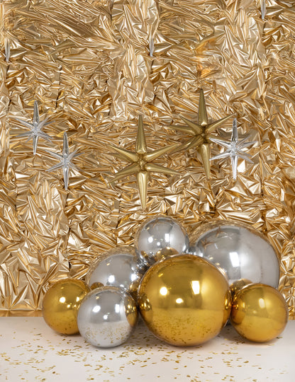 Сребриста надуваема огледална топка 120 cm 