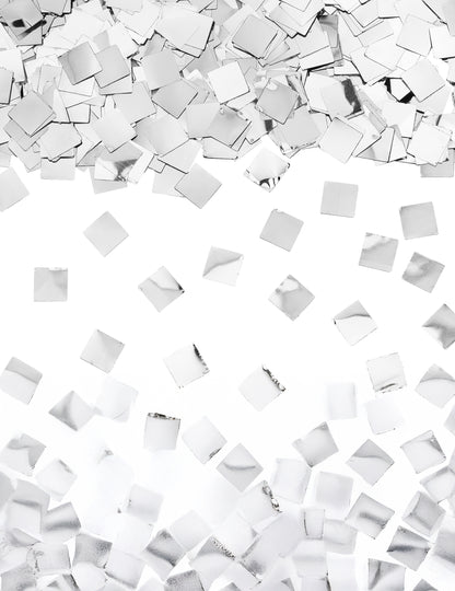 Конфети парти топ с шампанско от сребриста метализирана хартия 20,5 cm 