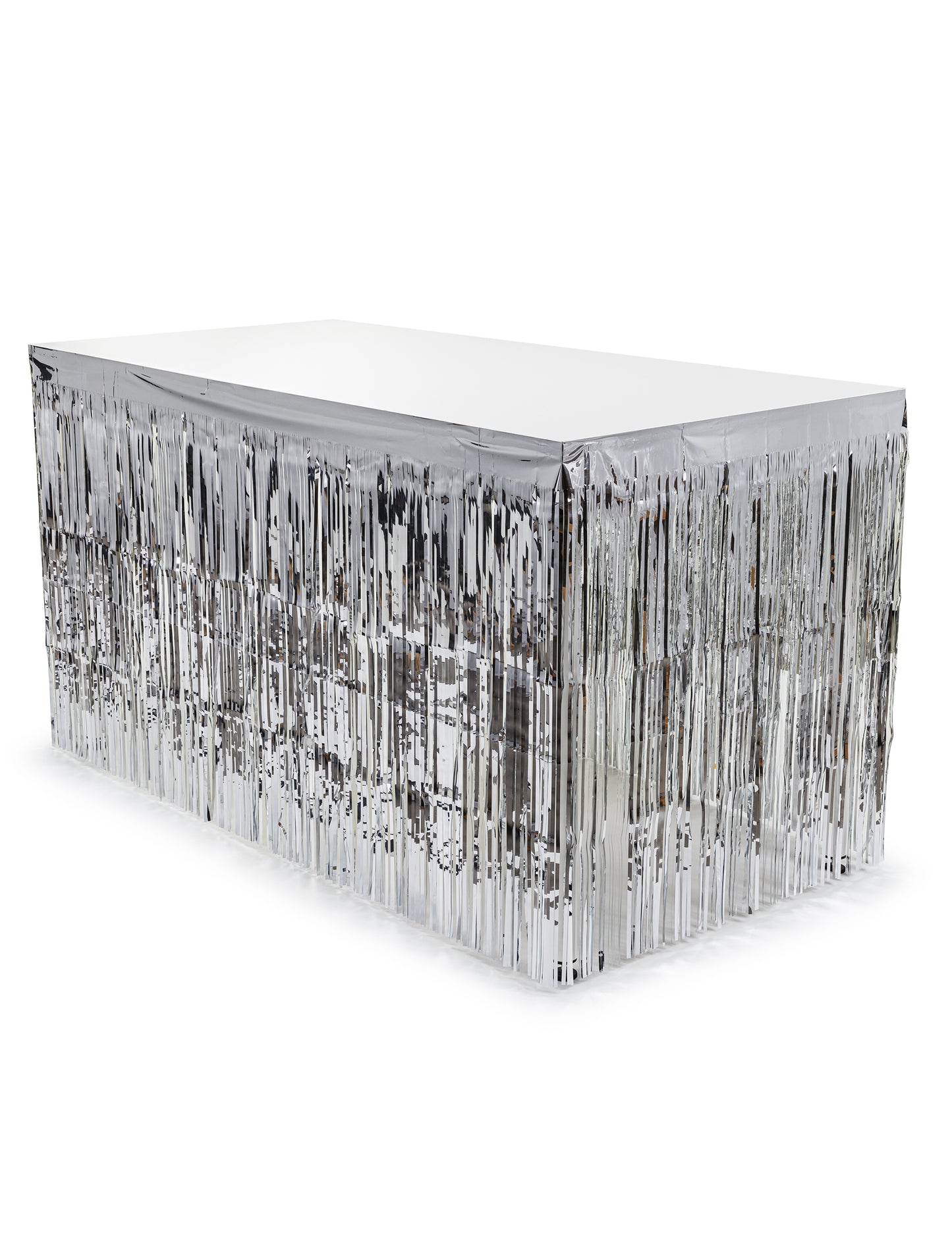 Сребриста реснирана покривка за маса 300 x 80 cm 