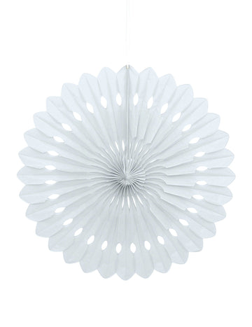 Rosace en papier pour décoration de fête blanche ajourée