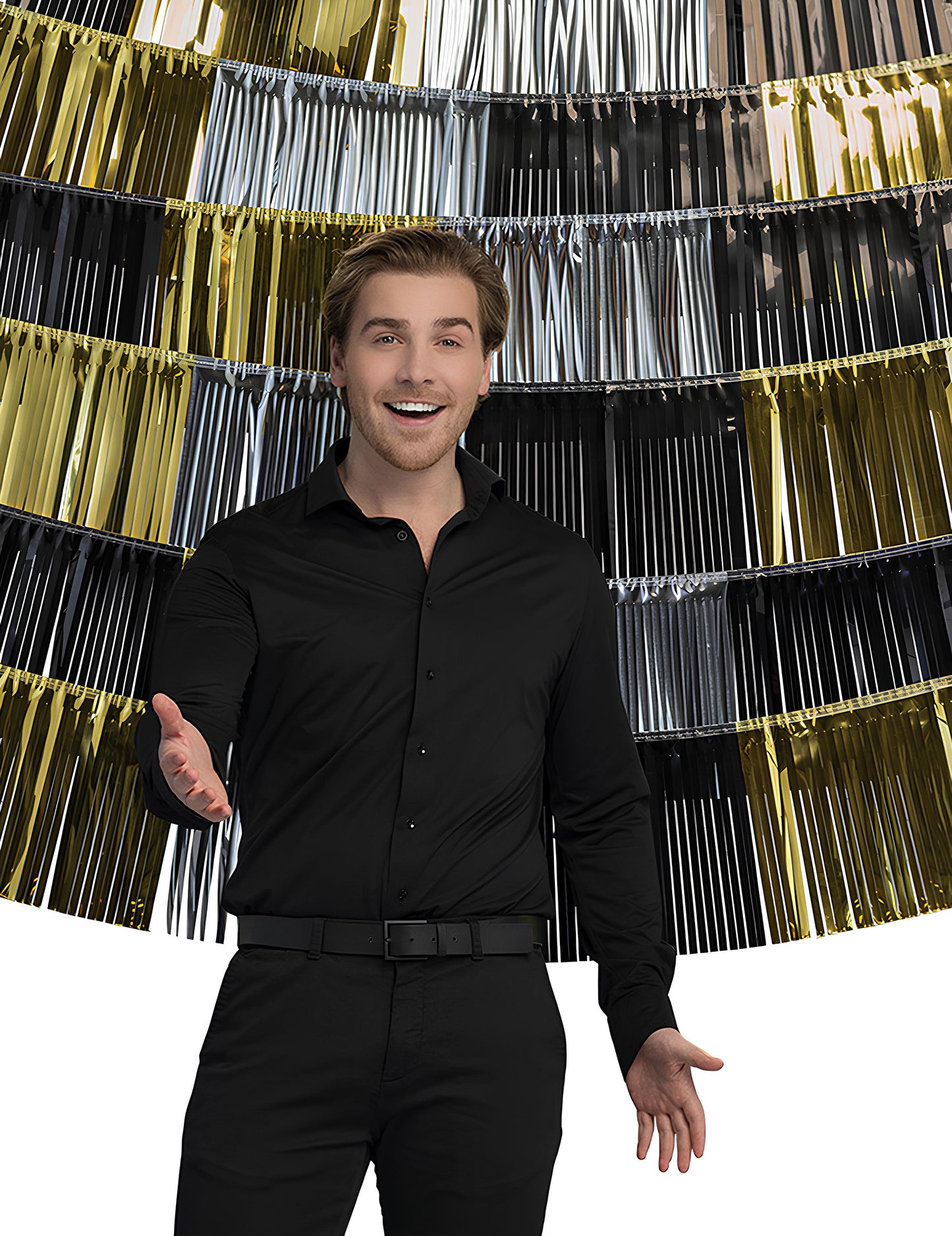 1 фон 6 гирлянди с метални ресни 150 x 26 cm 