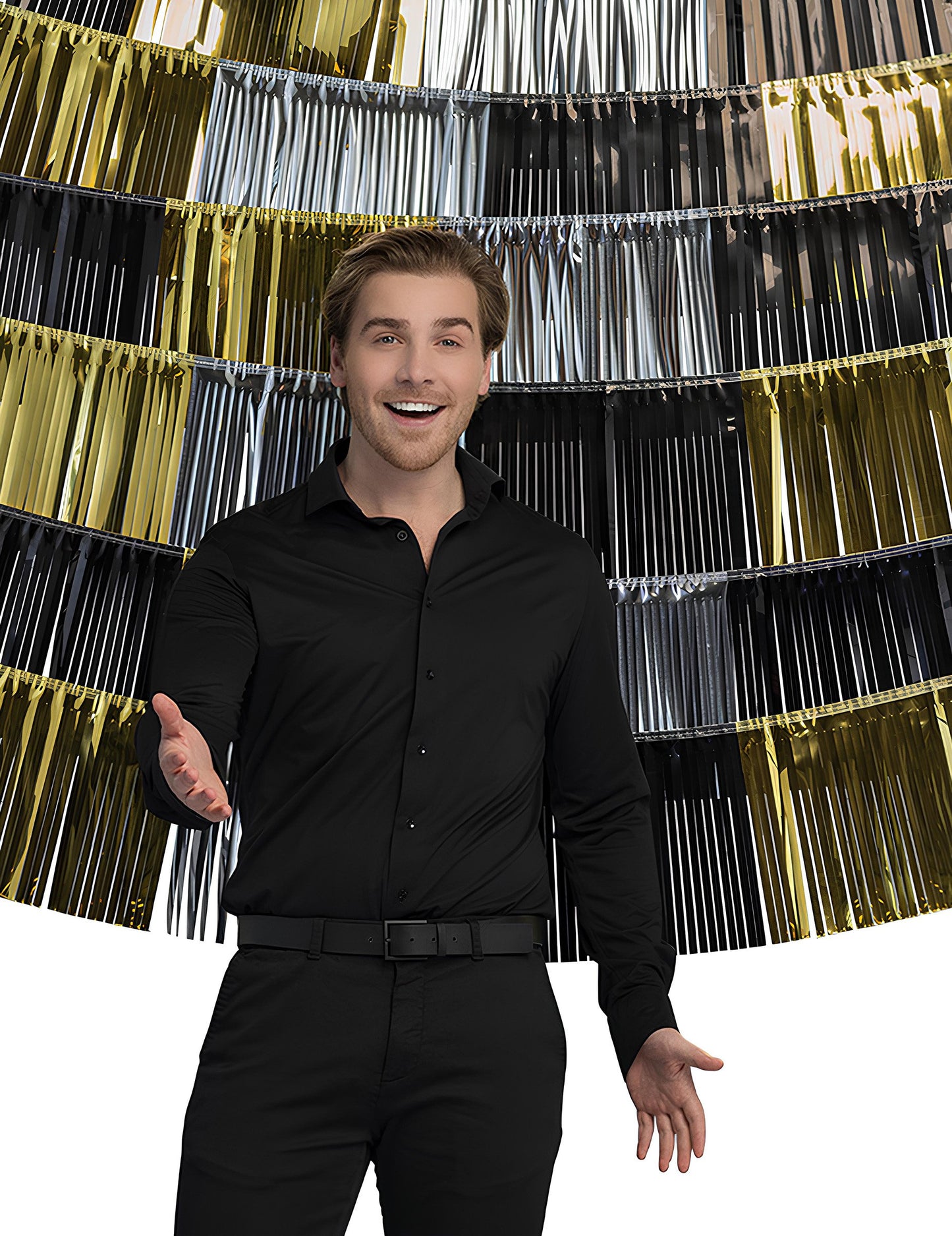 1 фон 6 гирлянди с метални ресни 150 x 26 cm 