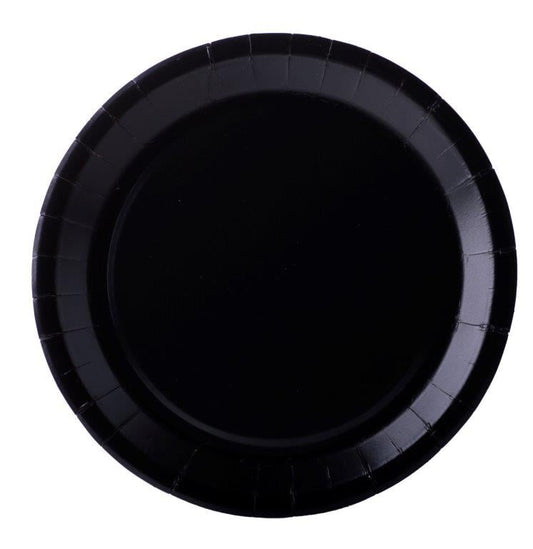 Assiettes en carton noir sans plastique