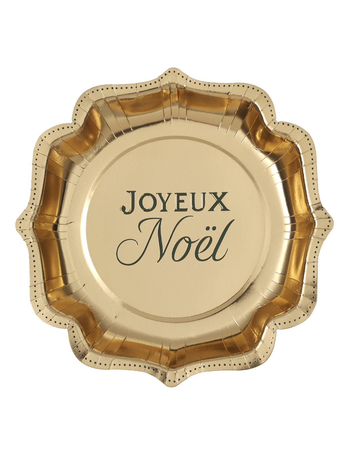 10 assiettes Noël Étincelant vert sapin 21 x 21 cm