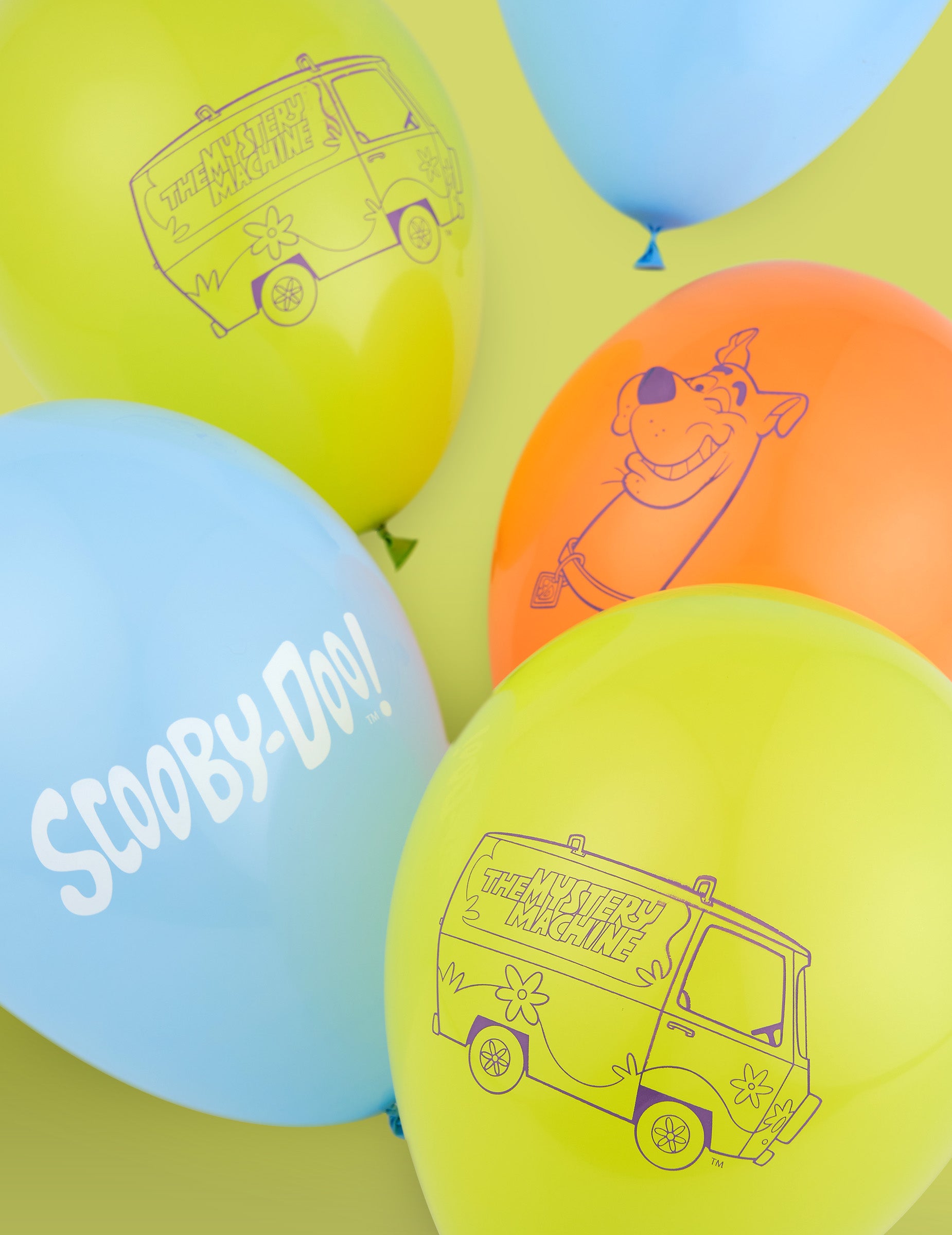 Zoom sur les différents imprimés des 10 ballons latex Scooby-Doo