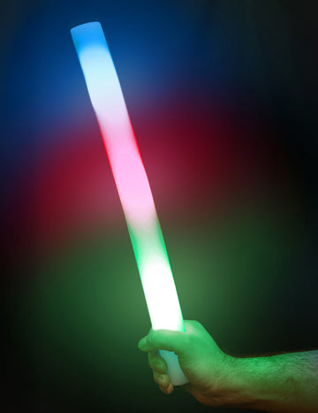 10 многоцветни LED светещи пръчки от пяна 48 cm 