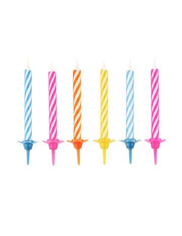 10 цветни свещи за рожден ден с 6 см бонбони