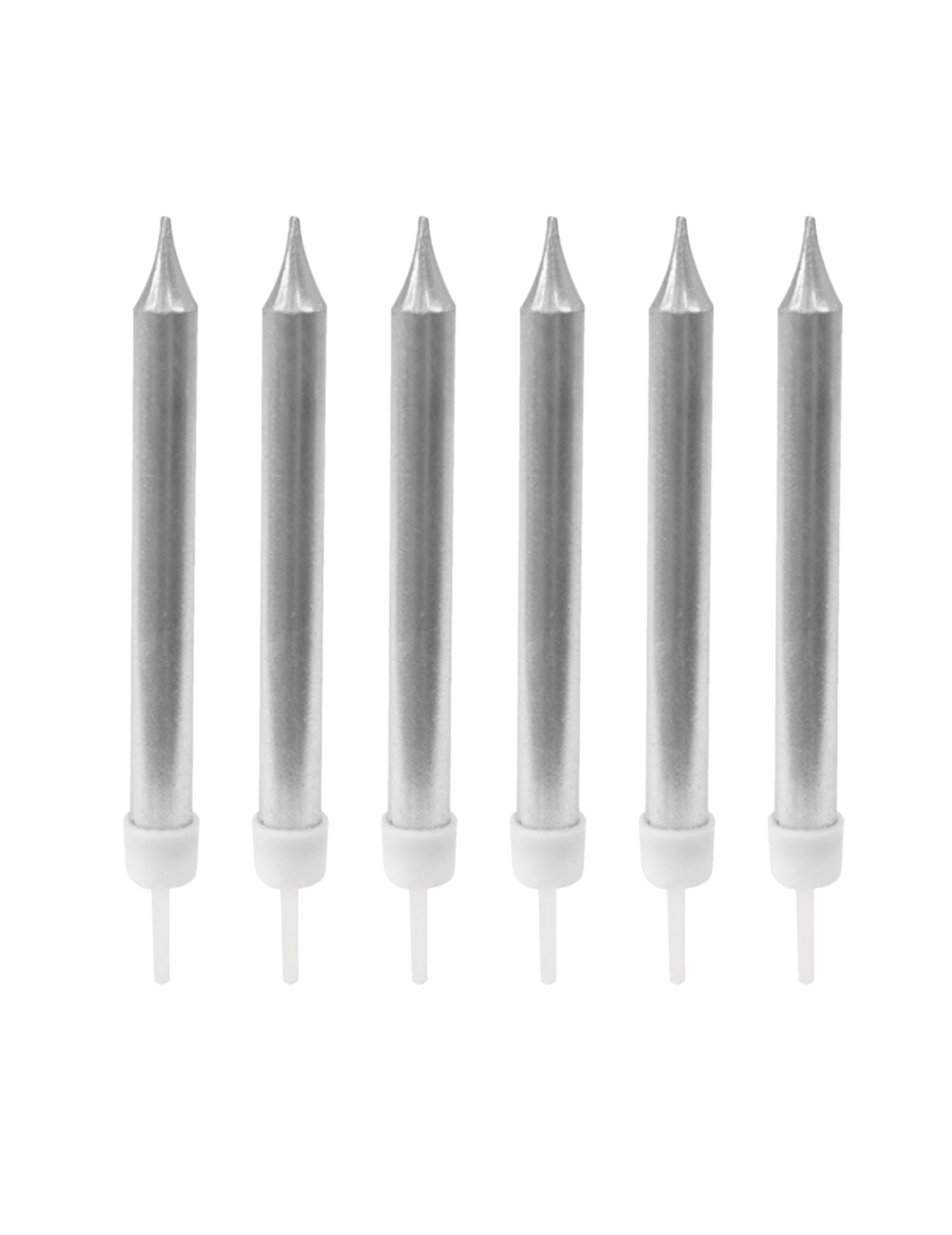 Bougies d'anniversaire argentées métallisées