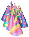 Lot de 10 chapeaux de fête multicolores à motifs variés