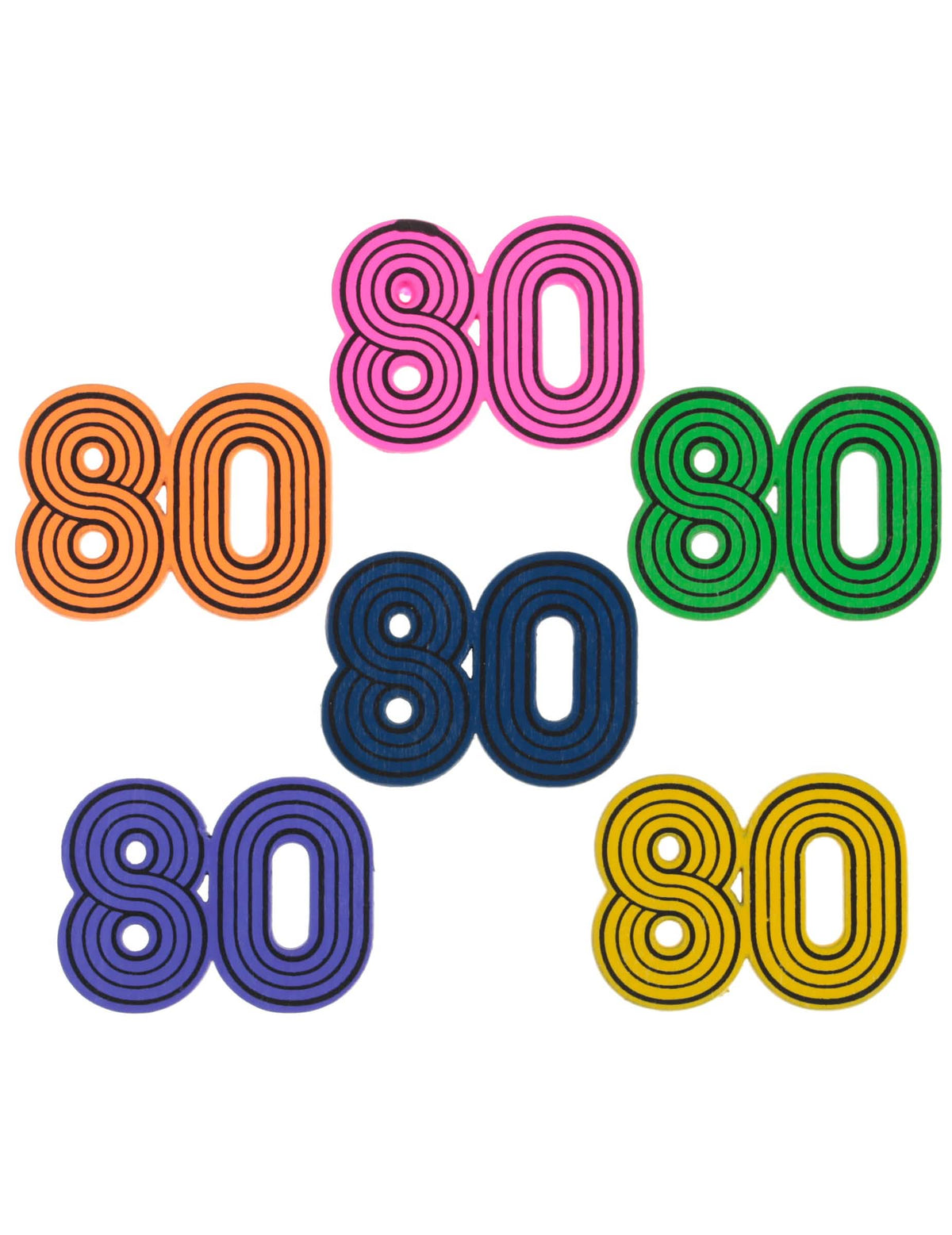 дървени конфети за маса от 80-те, многоцветни флуоресцентно