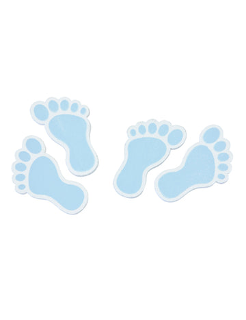 10 сини дървени конфети за бебешки крачета за бебешко парти