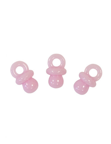 10 розови декорации за маса с шарка на биберон 2 cm за бебешко парти