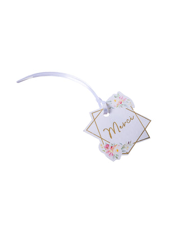 10 акварелни етикета за благодарствени картички със златно фолио и сатенена панделка, 5,5 x 5,2 см cm флорален модел