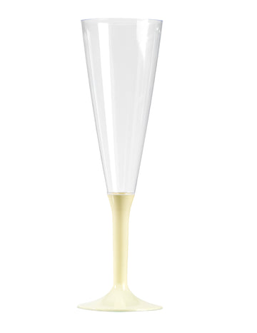 10 пластмасови чаши за шампанско с капаци от слонова кост, 150 мл