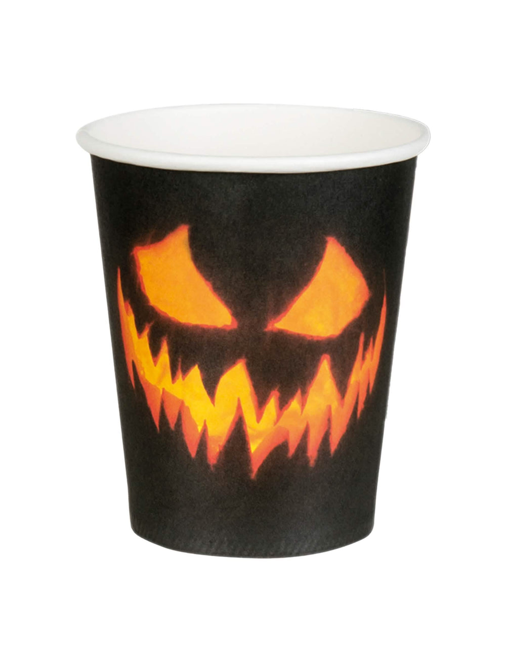 Картонени чаши с страшна тиква за halloween черен и оранжев