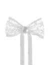Nœuds en dentelle pour fête blancs avec perle